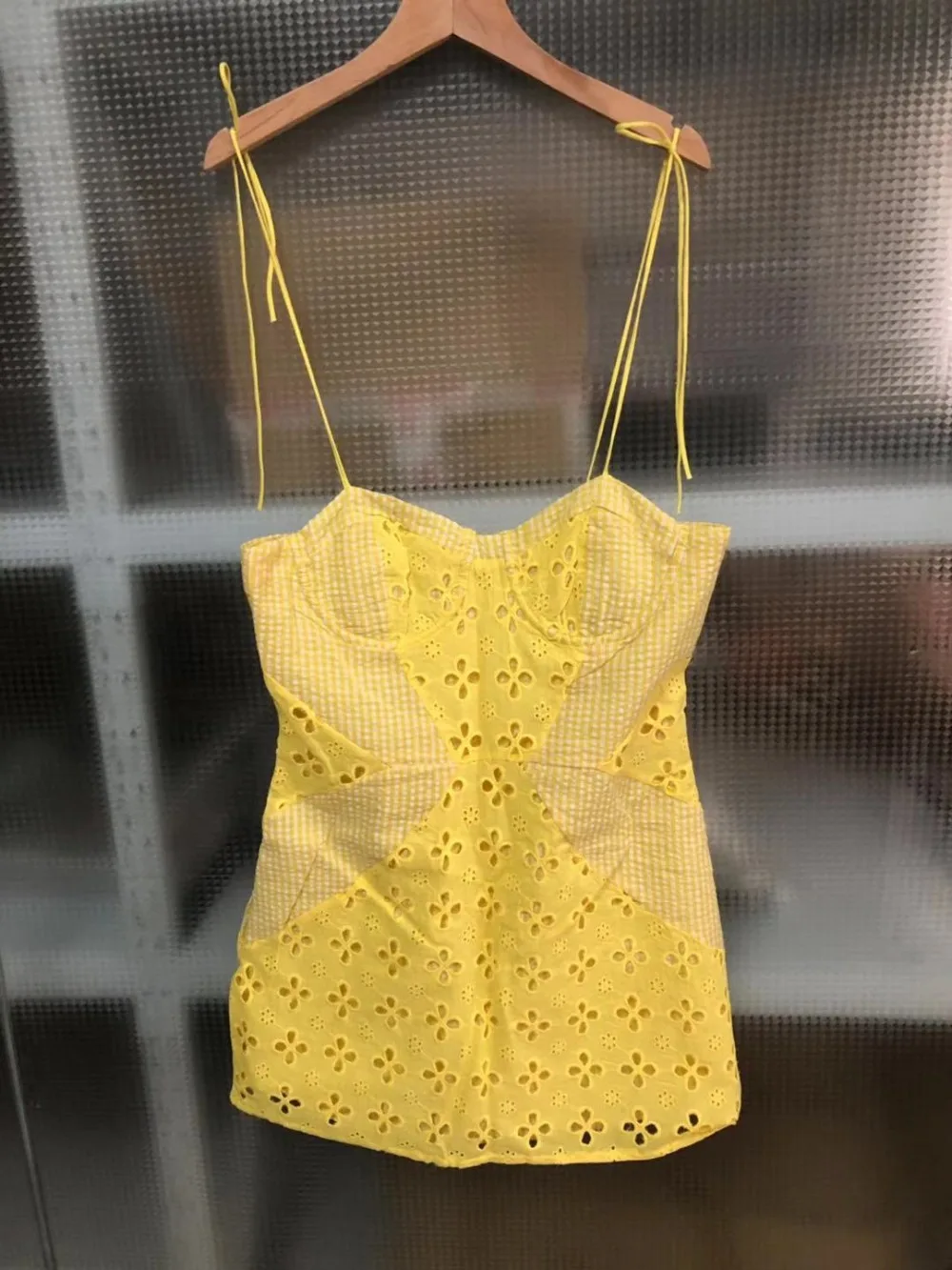 Для любви женское лимонное платье с высокой талией облегающее Сексуальное желтое кружевное платье клетчатое лоскутное корейское винтажное Короткое мини пляжное платье