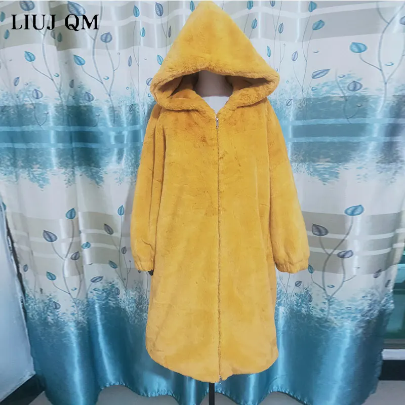 2020 Women Parka Winter clothes New Faux Rabbit