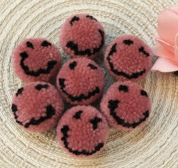 10 шт. 3 см Diy шарик-помпон смайлик помпон для кольца брелок шапки серьги пушистый помпон Diy аксессуары материалы для рукоделия - Цвет: 7