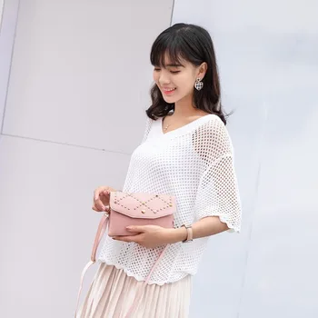 

Women's shoulder bag slant span bag rivet bag mobile phone bag 2020 summer autumn new Korean version Wallet