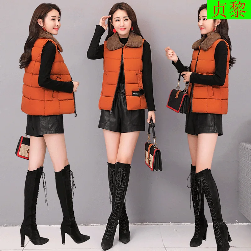 

Warm Cotton Vest Women's Korean-style 2018 New Style Autumn & Winter Thick Loose-Fit Short down Jacket Cotton-padded Clothes Ves