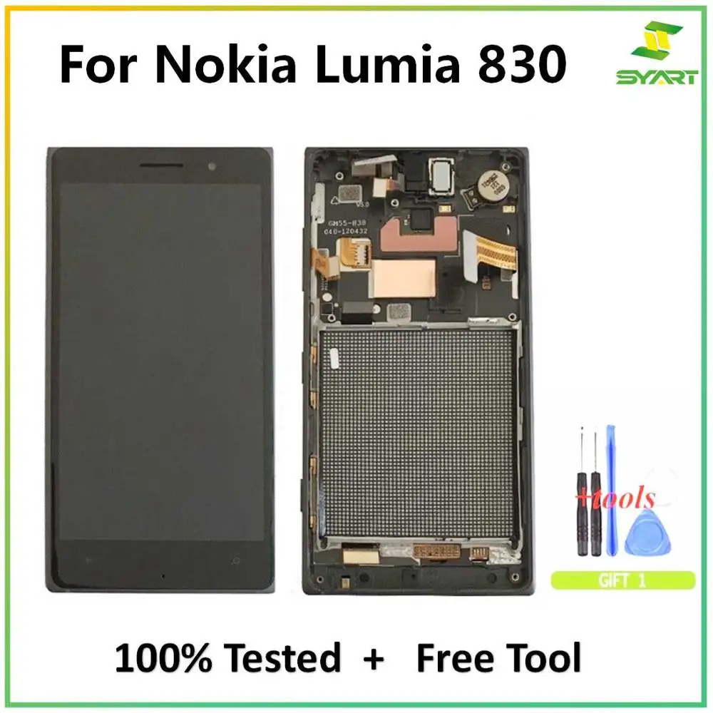 Для Nokia Lumia 830 ЖК-дисплей кодирующий преобразователь сенсорного экрана в сборе с рамкой+ Бесплатные инструменты для Lumia N830 RM-984 5," ЖК-экран s