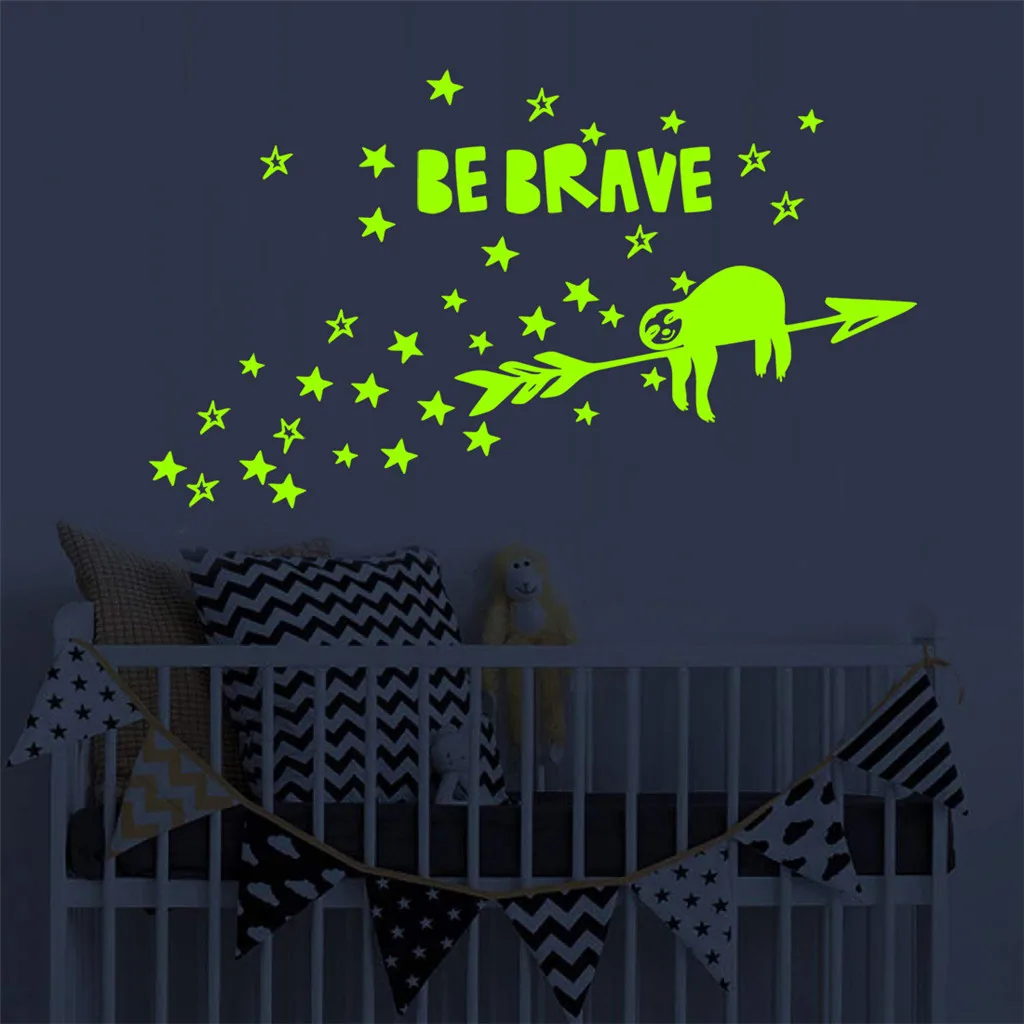 

KAKUDER New creative stars sloth light sticker living room bedroom home decor luminous wall stickers Wall Poster dropshipping