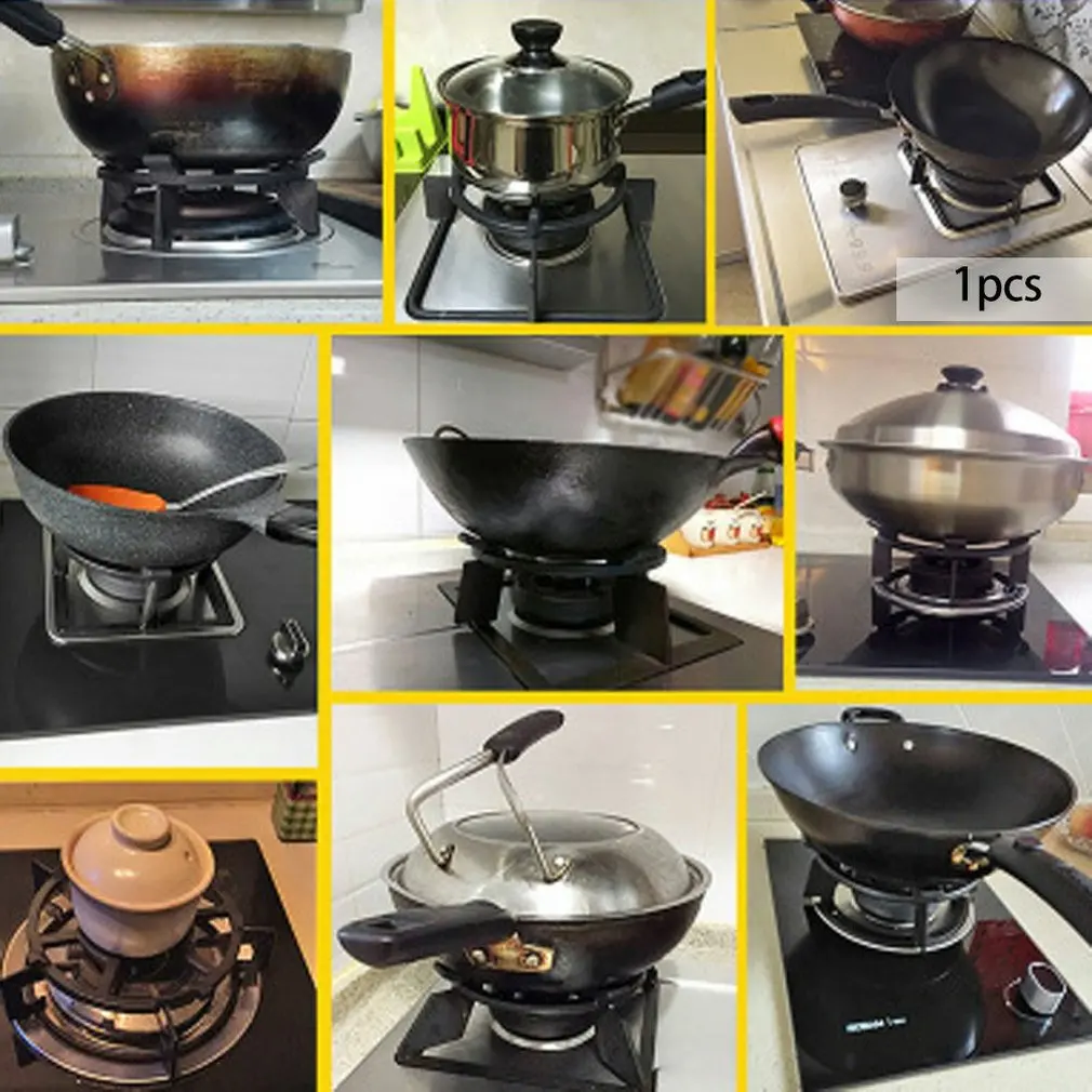 Gas Cooktop Cast Wok Support Ring Iron Stove Rack Universal Pan Support For Gas Stove Hobs Cooker(Black