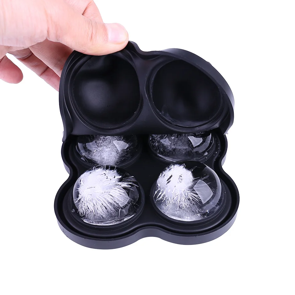 

2020 Multifunctional 4-Cavity Silicone Ball Ice Cube Maker Cocktail Whiskey Form for Ice Cubes Tray Ice Cream Mold Kitchen Tool