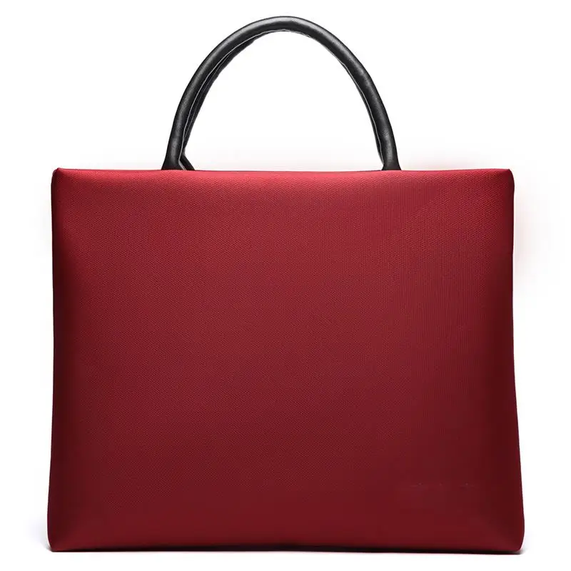 Модный женский мужской портфель сумка высокого качества деловая сумка Oxford офисная сумка 14 дюймов портфель для ноутбука сумки для женщин и мужчин - Цвет: Wine Red