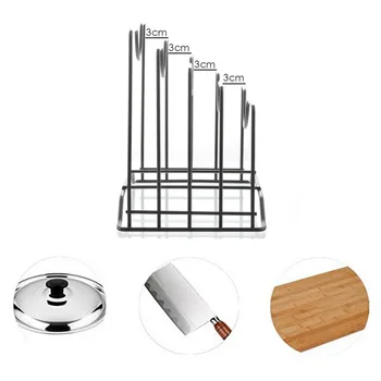 

New 1pc Kitchen Shelf Pan Rack Cutting Board Holder Storage Pot Lid Organizer Stands Tapas Cover Stand Iron Dish Rack