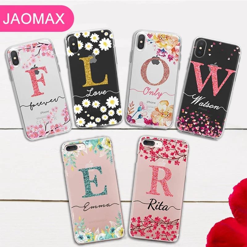 Personalised floral iphone xs case Clearance
