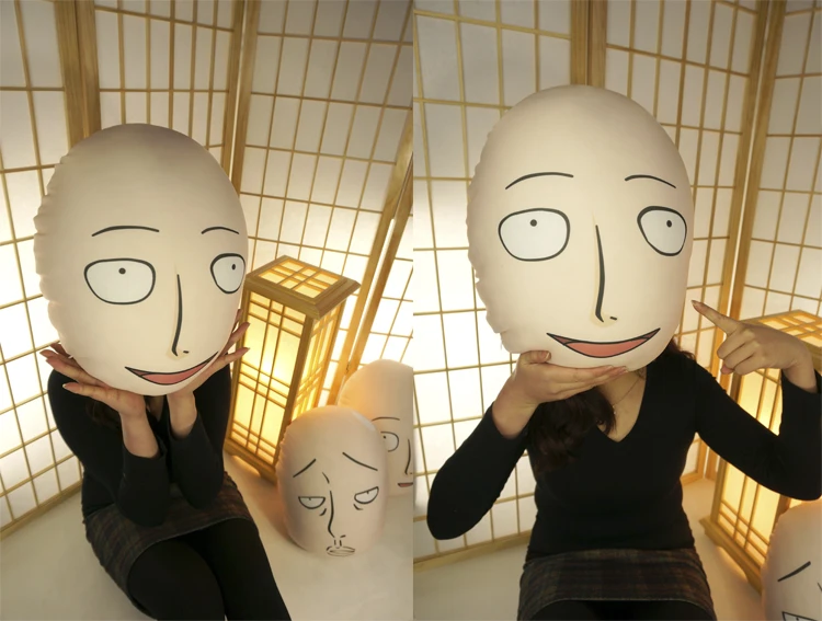 Аниме ONE PUNCH-MAN Косплей Saitama круглые плюшевые подушки милая кукла подушка мягкие игрушки реквизит креативный подарок на день рождения