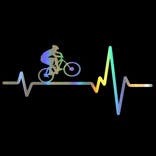 Auto Aufkleber Vinyl Radfahren Mountainbike Helm Herzschlag Aufkleber und  Aufkleber Lustig 3D Aufkleber Auf Auto Styling