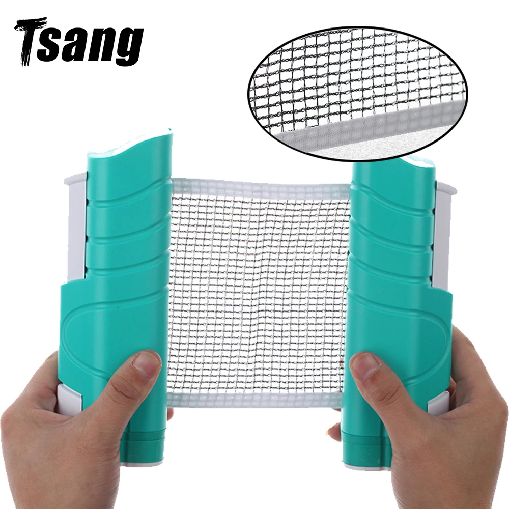 

Tsang Portable Table Tennis Net Universal Anti-Slip Retractable Ping Pong Post Net Rack with Bracket Home Gym Exercise Equipment