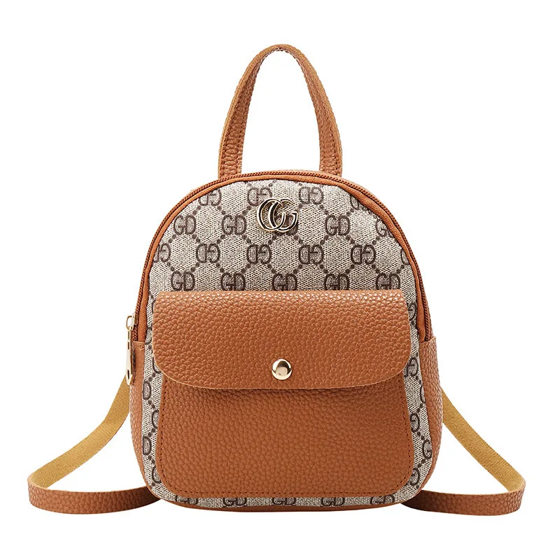 

Embossed Leather Contrast Color Backpack 2019 Summer And Autumn New Products Crossbody/shoulder Bag Women's Change Mobile Phone