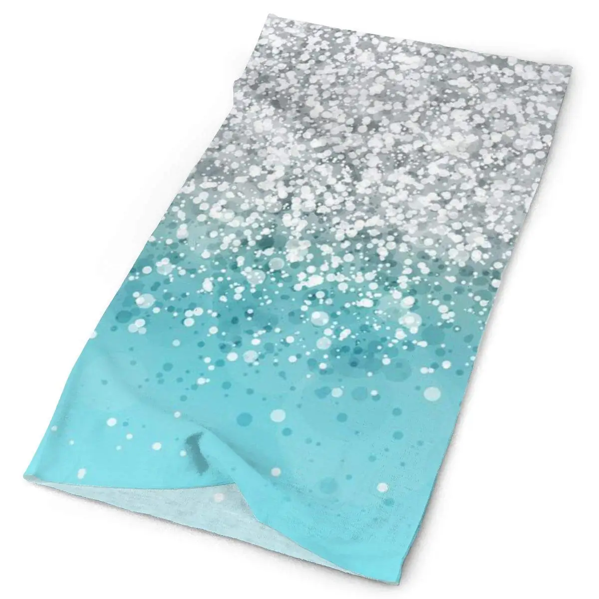 

Silver Falling Sparkles On Light Blue Glitter Unisex Funny Headwear Headbands Star Trek Outdoor Sport Magic Scarf