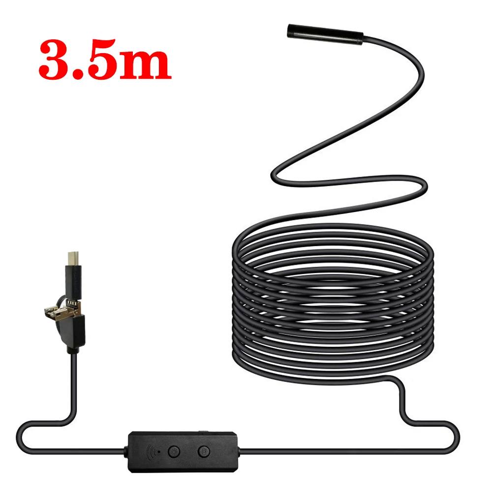 3.5M Бороскоп IP67 8 мм Windows2000/Windows Xp/Vista/Windows7/Windows8 8 светодиодный Инспекционная камера Micro USB/TYPE-C wifi эндоскоп - Цвет: 3.5M