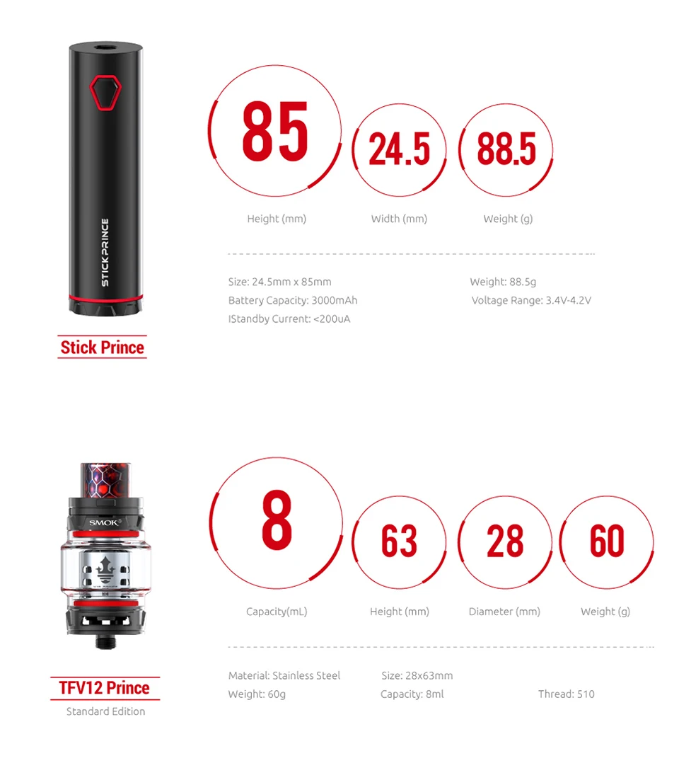 Оригинальная электронная сигарета SMOK Stick V9 Max Kit 4000 мАч 8 5 мл|Системы нагревания