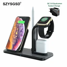 SZYSGSD 10 Вт Беспроводное зарядное устройство для iPhone X XS Max 8 Беспроводная зарядная площадка для Apple watch Быстрая зарядка для Samsang galaxy S9 s10