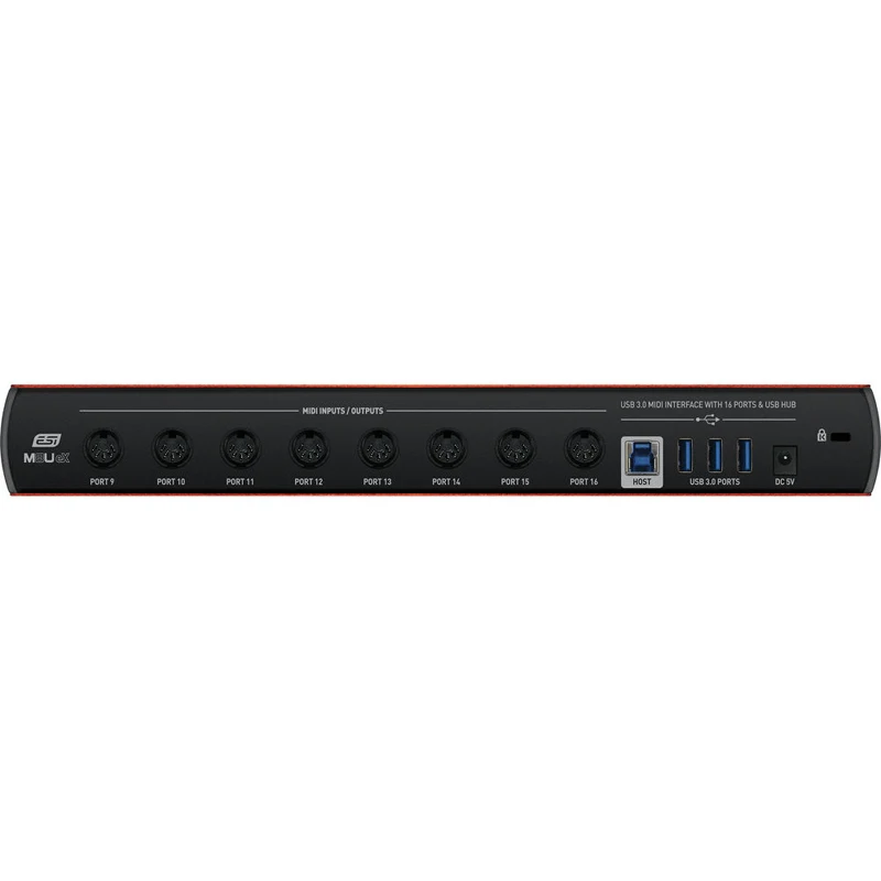 ESI M8U eX 16포트 USB 3.1 Gen 1 MIDI 인터페이스(USB 허브 포함) 16개 전문 MIDI 포트