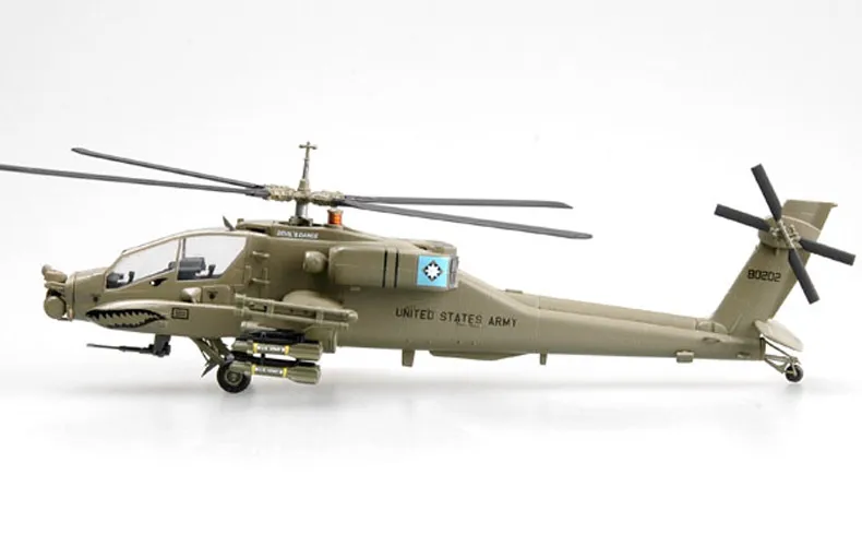 Армия США AH-64A Apache Штурмовик вертолет 88-0202 Готовая модель Коллекция 1: 72