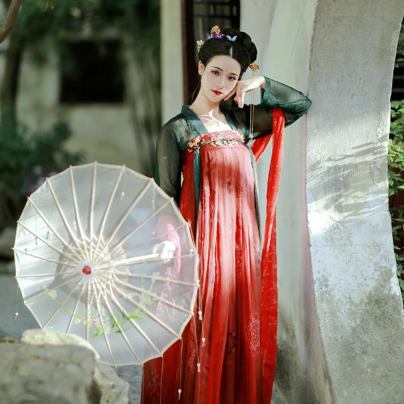Hanfu Китайский древний костюм сказочной принцессы женское китайское платье традиционное женское платье Hanfu костюм Тан народный костюм SL1255