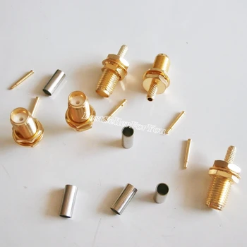 

10X RP-SMA Connector Female RPSMA Connector Jack Nut Bulkhead Crimp RG174 RG316 LMR100 RF Cable Connector