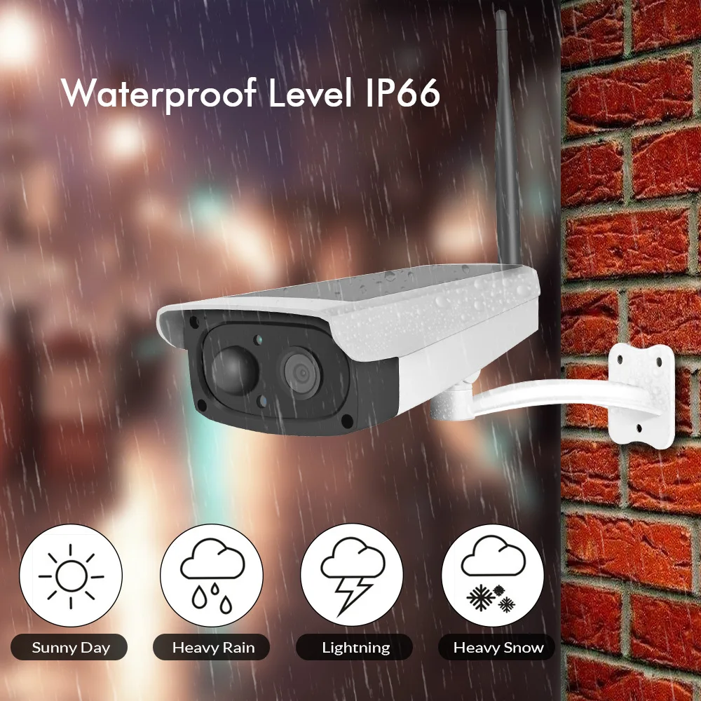 

Solar camera security camera solar 1080p wifi camera built-in rechargeablebattery Support up to 64G SD Card waterproof