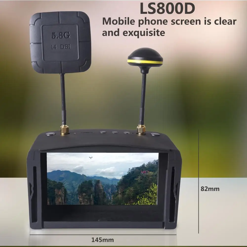 LS800D 5 8G дюймов 40CH двойной приемник двойная антенна FPV очки видеогарнитура HD с DVR