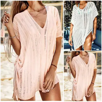 

Women Beachwear Swimwear Bikini Beach Wear Cover Up Hollow Ladies Summer Dress