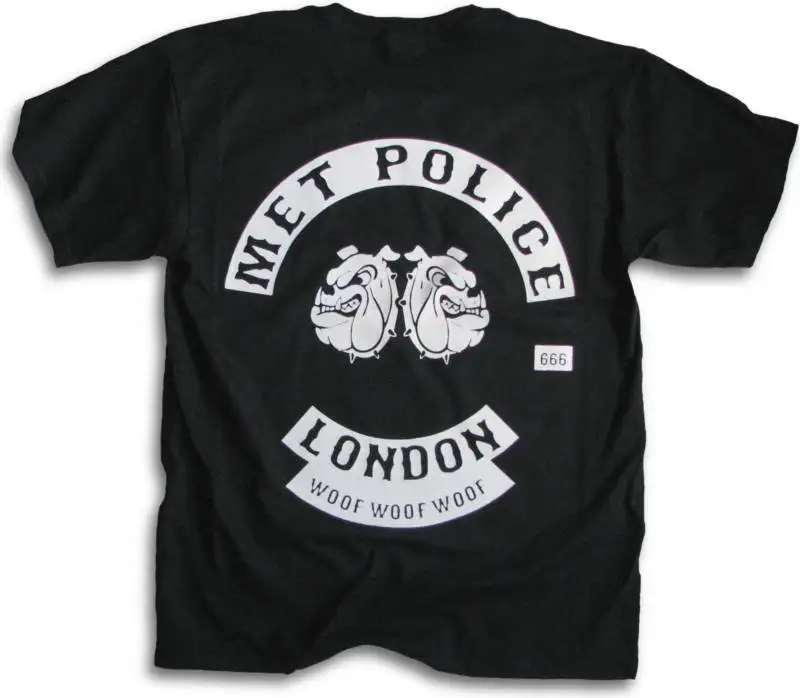 Met Police London Gang Biker Funny Novelty Mens T Shirt 1 color print Cheap wholesale tees 100% Cotton For Man shirt printing |