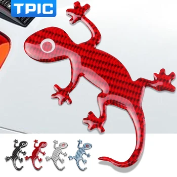 

3D Gecko Lizard Carbon Fiber Sticker Car Rear Trunk Emblem Badge Decals For Mercedes W204 W212 BMW E90 E60 Mustang Subaru BRZ