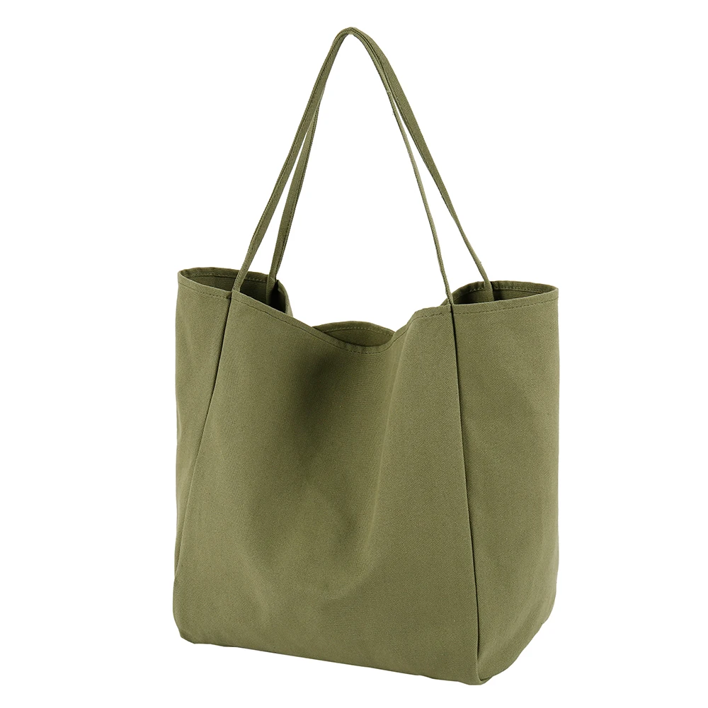

Women Big Canvas Shopping Bag Reusable Soild Extra Large Tote Grocery Bag Eco Environmental Shopper Shoulder Bags For Young Girl