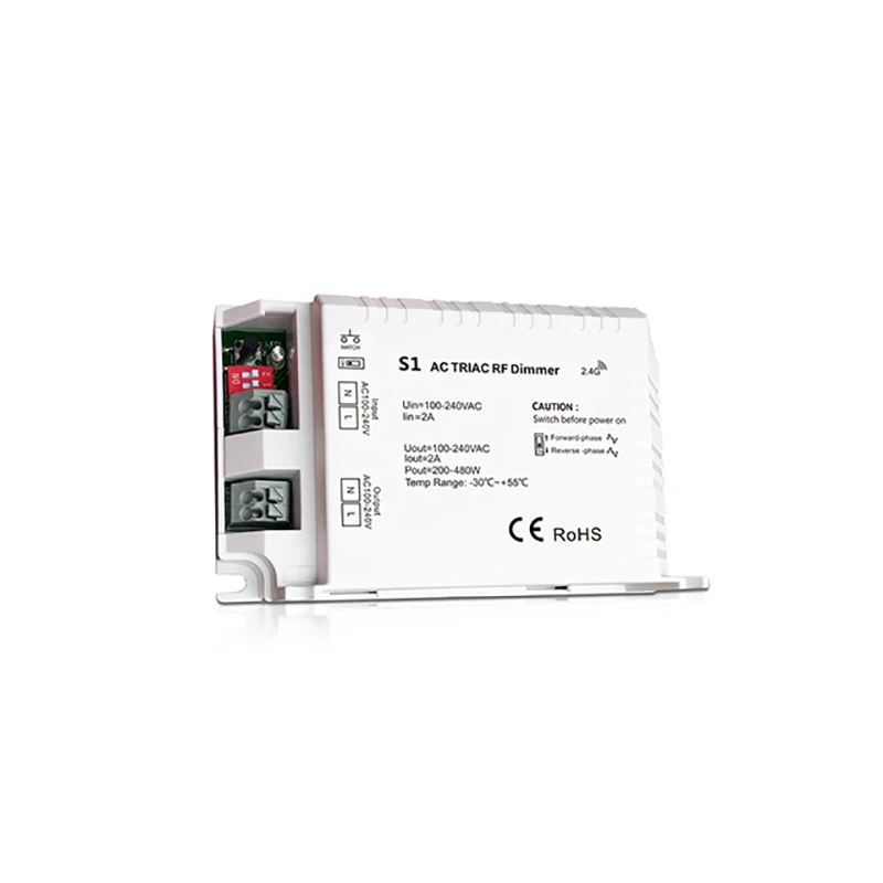 

S1 1CH*2A RF SCR dimmer Used for monochromatic dimmable LED lamps, traditional incandescent lamps and halogen lamp
