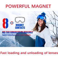 JULI Professional Magnetic Ski Goggles Double Layers Lens Anti-fog UV400 Big Ski Mask Glasses Snowboard Goggles For Men Women 2