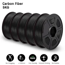 Filamento PLA fibra di carbonio nero stampante 3D PETG PLA marmo filamento di legno 1.75MM 5KG materiale ad alto modulo ricariche regalo fai da te