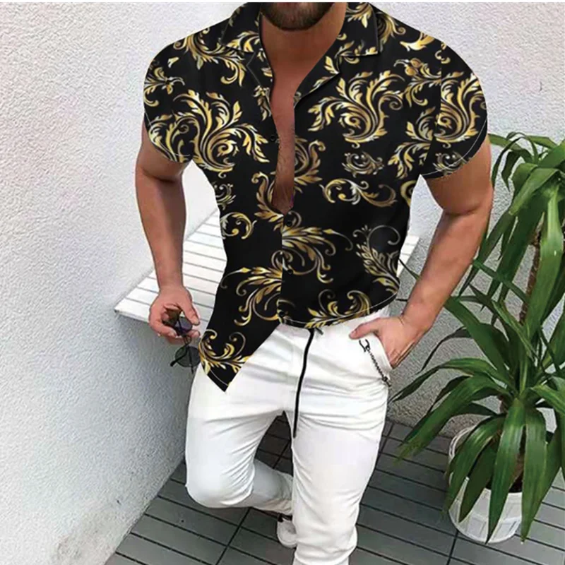 2021 New Summer Men's Clothing Printed Shirt Trend Hot Sale Cardigan High-end Short Sleeve Monogram Brand | Мужская одежда
