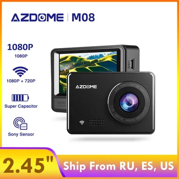 

Azdome 2.45" M08 IPS Screen Car DVRS 1080P Super Night Vision WiFI Recorder Wide Angle Dual Lens Camera 1080p Reverse Camera