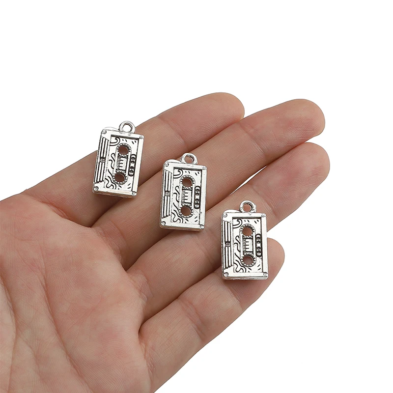 

10pcs 12x23mm Antique Silver Color Tape pendant Pendant Charms DIY Bracelet Crafts Making Findings Handmade Jewelry