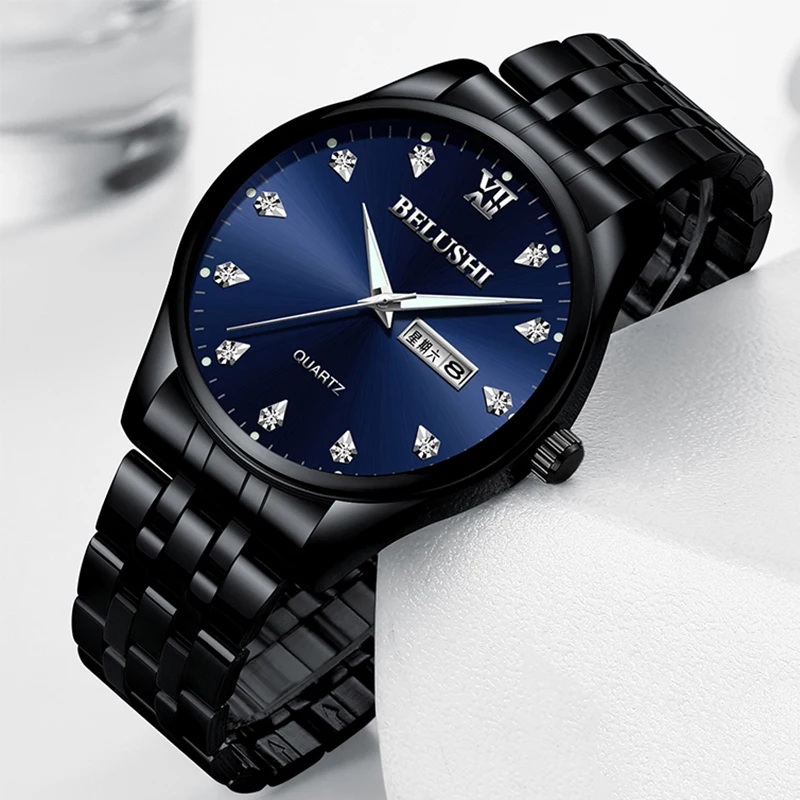 Mens Watches Top Brand Luxury Casual Watch New Fashion Waterproof Business Quartz Watches For Mens Wristwatch Clock Full Steel