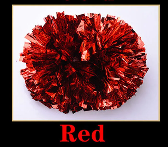 Not fade Metallic flash colorful Cheerleader pompom Baton handle Cheering pom pom black white red
