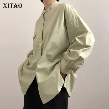 

XITAO Single Breast Blouse Fashion New Women 2020 Autumn Elegant Plus Size Goddess Fan Minority Casual Style Shirt ZP1786