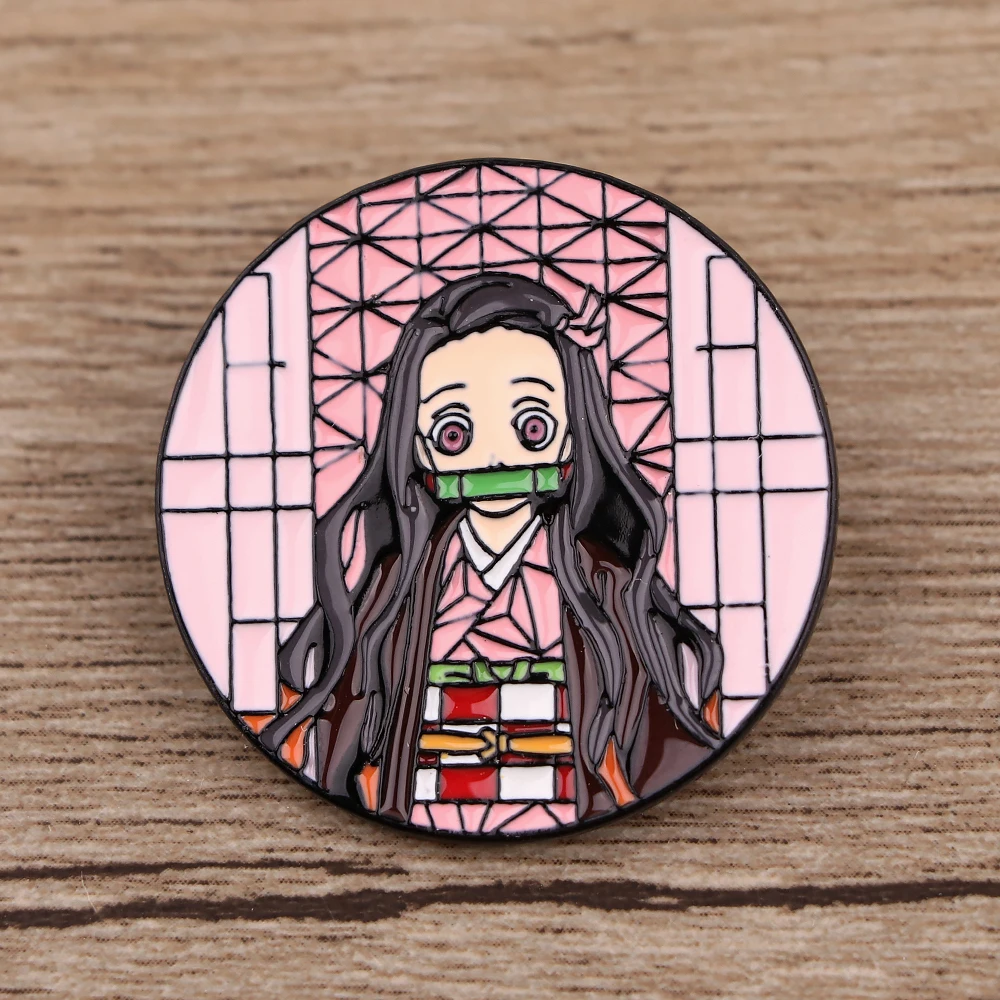 BG1831 Japanese Anime Demon Slayer Enamel Pin Manga Icons Brooches