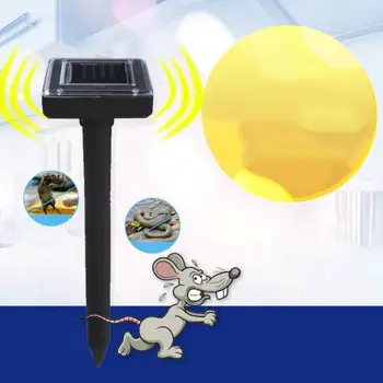 

Ultrasonic Solar Animal Repeller Sanke Rats Deterrent Garden Black 1.2V 600mA