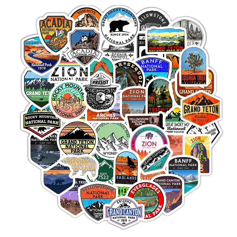 50 Pcs Outdoors Water Bottle Stickers Waterproof Vinyl Stickers Water ...