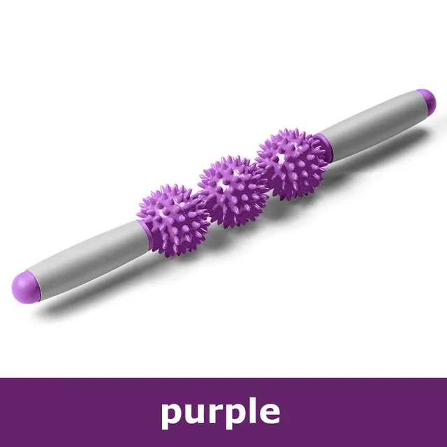 Массажер для мышечного стимулятора, палочка для шеи, спины, тела, ног, инструменты, антицеллюлитный, для похудения, массажный ролик для мышц с коробкой - Цвет: purple3