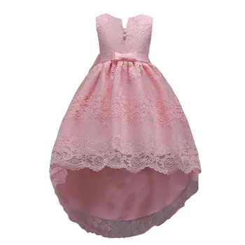

Girl wedding Birthday party dress red tailed pettiskirt in big child lace princess evening dresses Kids Performance clothing