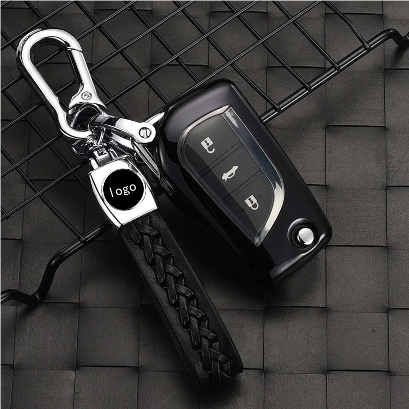 1 pack Leather Car Logo Keychain Key Chain Auto Keyring Key Ring Holder Keyfob For Mercedes Emblem benz w205 w203 w124 w204