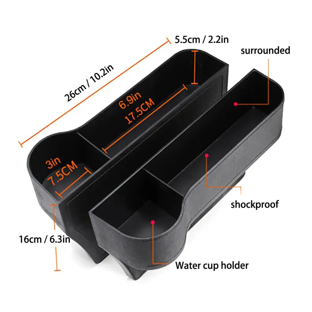 1/2pcs Car Seat Gap Slit Pocket Catcher Organizer PU Leather Storage Box Phone Bottle Cups Holder Auto Car Accessories Interior