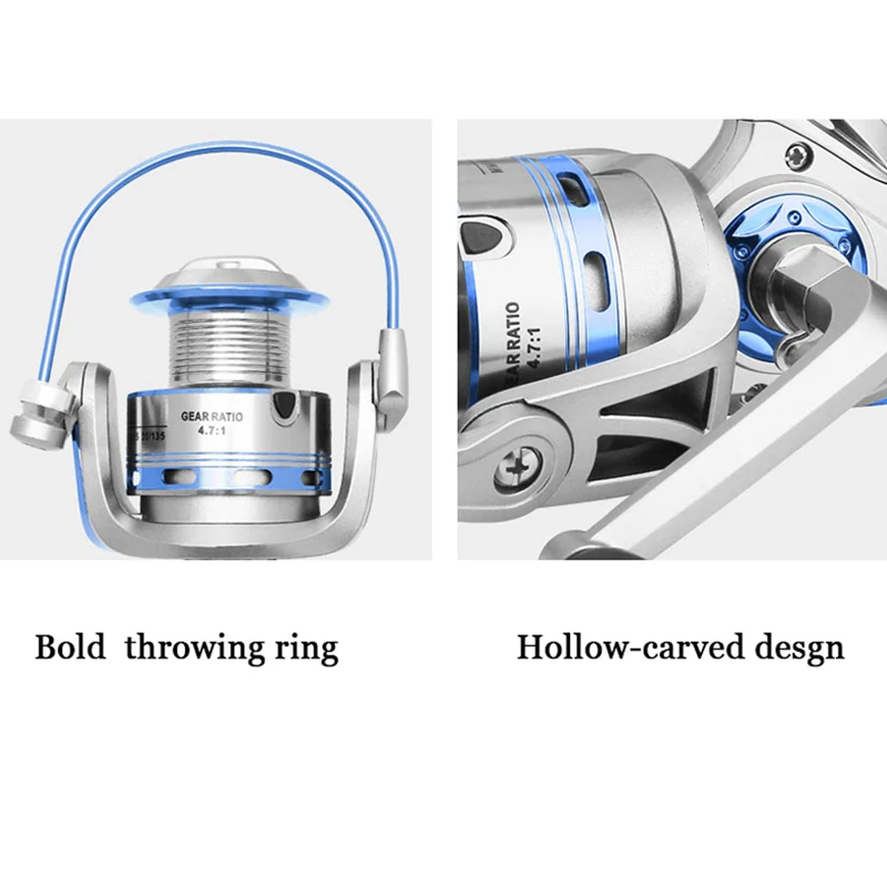 Spinning Reel 12BB+1 Stainless Steel 1000 6000 Right Left Hand Metal Coil Spool Ice Jigging Fishing Reel Spinning Pesca
