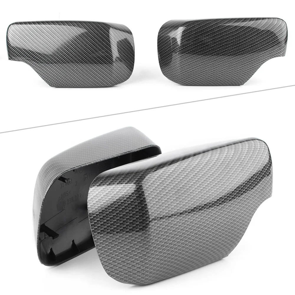 2x Car Exterior Rear View Side Mirror Cover Carbon Fiber Styling ABS Trim For BMW E46 1998 1999 2000 2001 2002 2003 2004 2005 | Автомобили