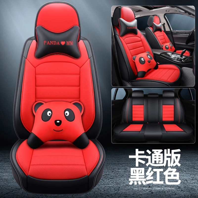 hongse katong Full Coverage Eco-leather auto seats covers PU Leather Car Seat Covers for cherytiggo 3 cherytiggo 5 cherytiggo t11 - Название цвета: hongse katong