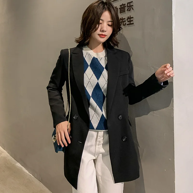 

2019 Autumn New Style Korean-style Online Celebrity Small Suit Coat Women's Loose-Fit Versatile Casual Fashion Solid Color Tops